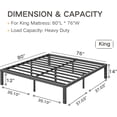 thumbnail image 1 of COMASACH King Bed Frame Heavy Duty,14" High Black Metal Platform Bed Frame,Sturdy Steel Frame,No Box Spring Needed,Noise-Free,Easy Assembly, 1 of 8