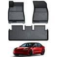 thumbnail image 1 of COMAUTO Fit for Tesla Model 3 Floor Mats 3D Custom Fit All Weather TPE Accessories for 2024 2025 Tesla Model 3 Highland New Generation, Full Set of 3 for Front, Rear, 1 of 9