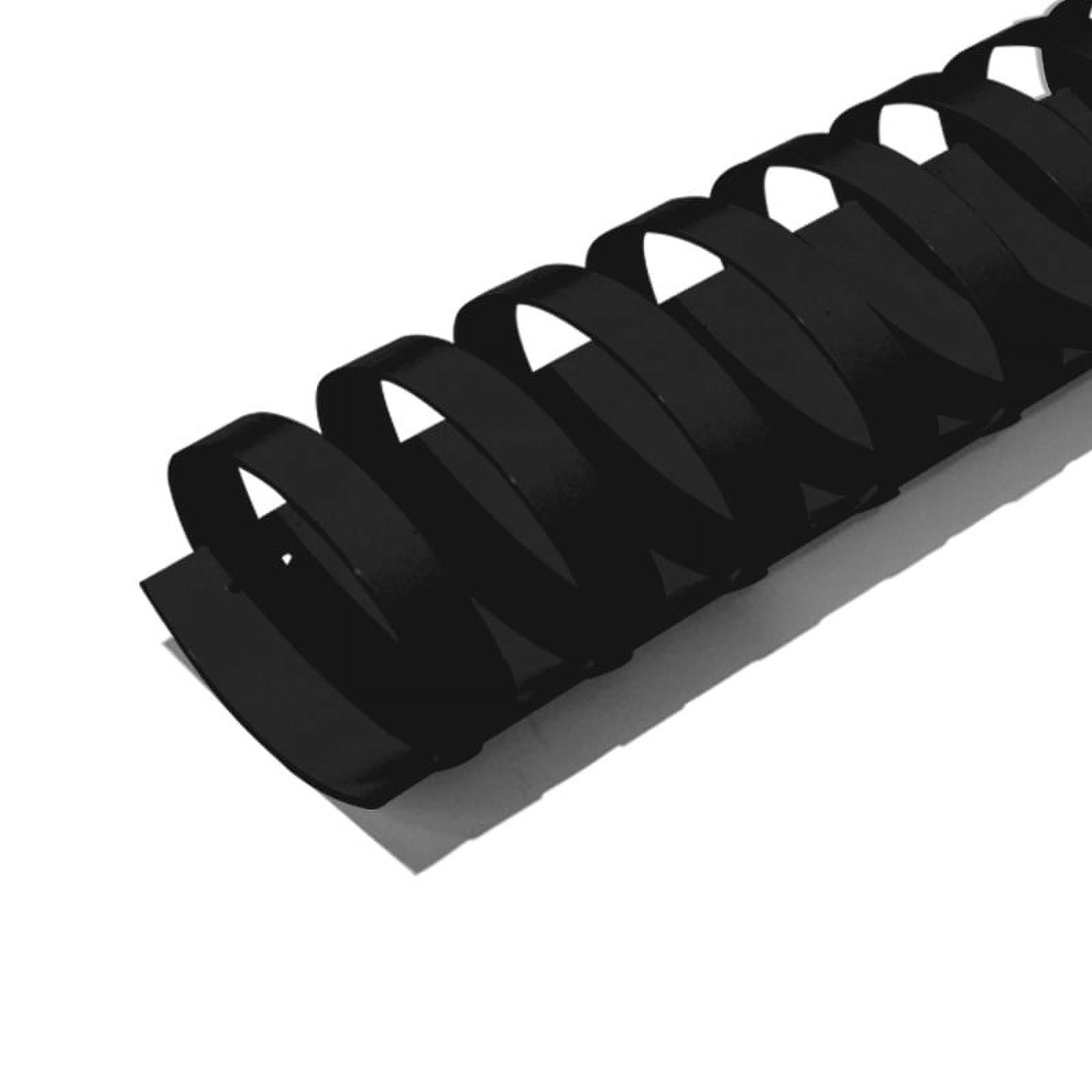 COMB02-BK - 19 Ring Plastic Comb Binding Spines for 425 Sheet Capacity - 1-3/4 inch (50mm) x 11in - Black - 50/Bx