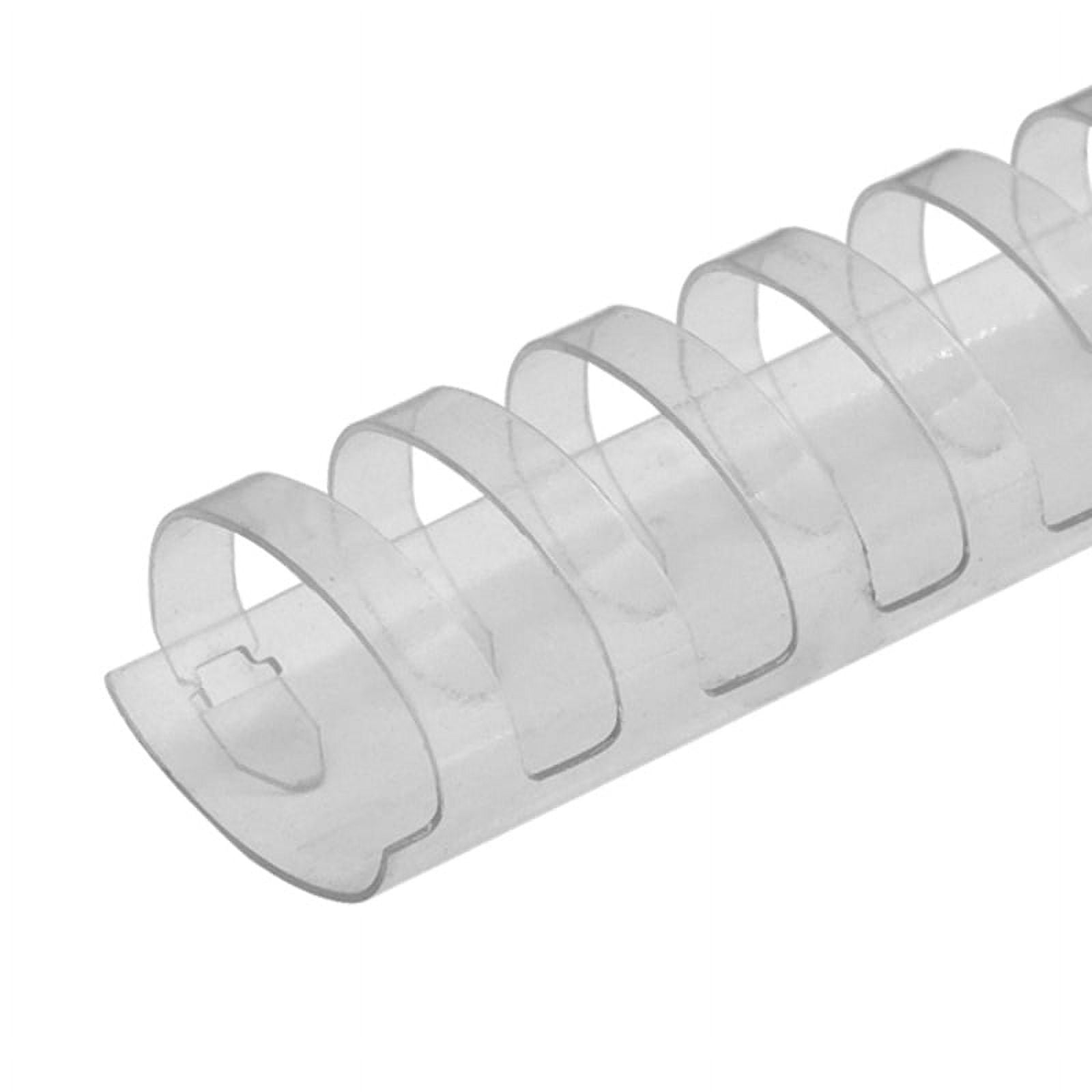 COMB02-CL - 19 Ring Plastic Comb Binding Spines for 425 Sheet Capacity - 1-3/4 inch (50mm) x 11in - Clear - 50/Bx