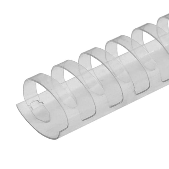 COMB02-CL - 19 Ring Plastic Comb Binding Spines for 425 Sheet Capacity - 1-3/4 inch (50mm) x 11in - Clear - 50/Bx