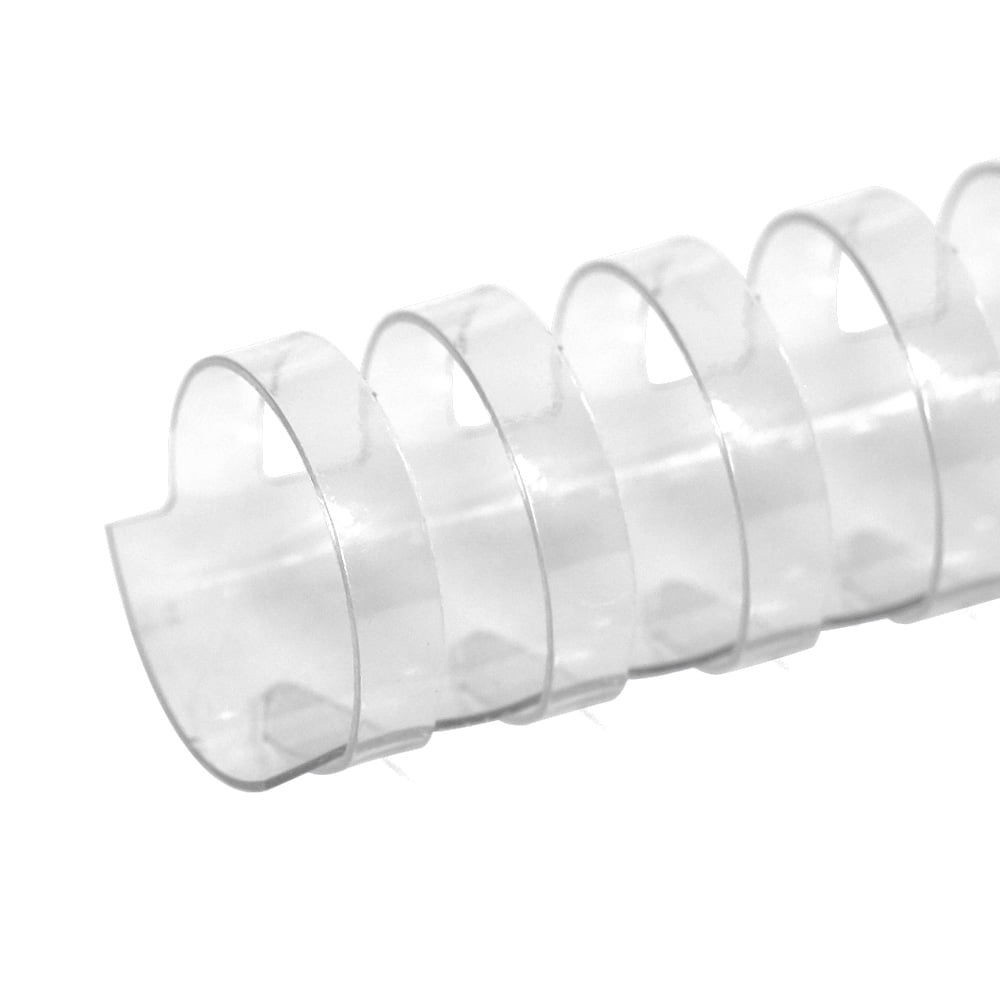 COMB0304-CL - 19 Ring Plastic Comb Binding Spines for 150 Sheet Capacity - 3/4 inch (20mm) x 11in - Clear - 100/Bx