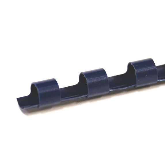 COMB0308-NV - 19 Ring Plastic Comb Binding Spines for 55 Sheet Capacity - 3/8 inch (10mm) x 11in - Navy - 100/Bx