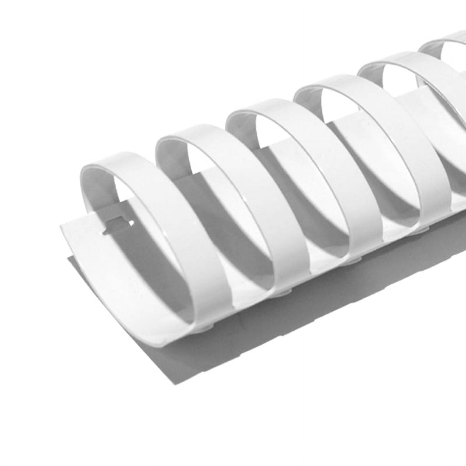 COMB1304-WH - 19 Ring Plastic Comb Binding Spines for 375 Sheet Capacity - 1-3/4 inch (44mm) x 11in - White - 50/Bx