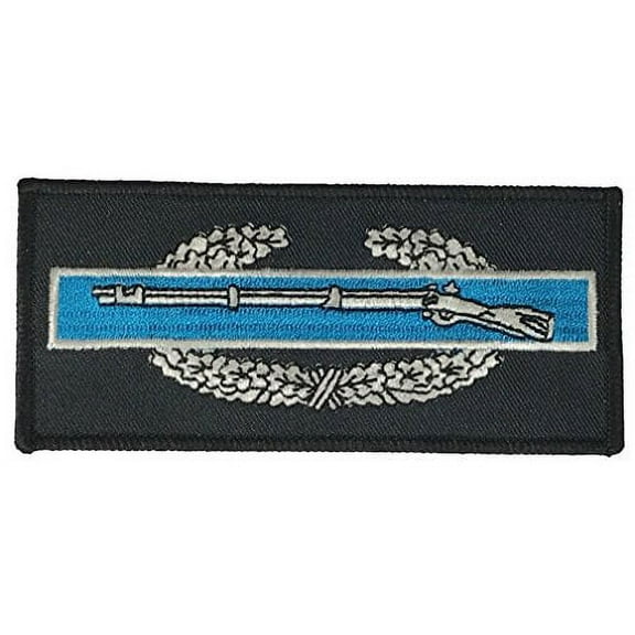 COMBAT INFANTRY BADGE PATCH - Grey and Royal Blue on Black - Veteran Owned Business