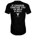 thumbnail image 1 of COMBAT IRON APPAREL™ If Genders Confuse You, Go Milk a Bull. Men's T-Shirt 2XL / BLACK, 1 of 2