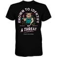 thumbnail image 1 of Combat Iron Apparel™ Known To Identify As A Threat Men’S T-Shirt L / Black, 1 of 2