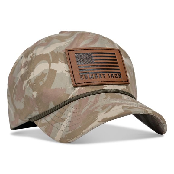 Us Flag Leather Patch Crushable Snapback Hat Stroked Camo