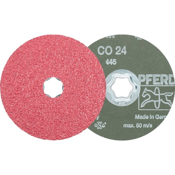 COMBICLICK Fiber Disc, 4-1/2" Dia. - Ceramic Oxide CO, 24 Grit 40697 Pack of 25