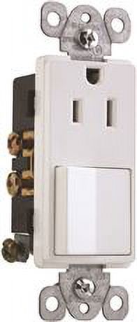 COMBINATION DECORATIVE ROCKER SWITCH AND RECEPTACLE, SINGLE POLE, 120 ...