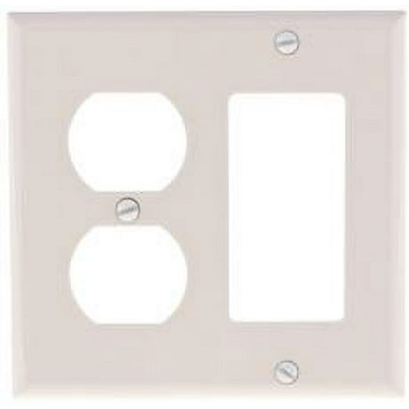 PREFERRED INDUSTRIES 602056 Combination Duplex Outlet and Decorator Wall Plate, White