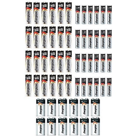 COMBO 24x AA + 24x AAA + 12x 9v Energizer Max Alkaline E91/E92/E522 Batteries Made in USA Exp. 2023 or Later for AA and AAA ((Bulk Packaging), and 5 Years Shelf Life for 9v Batteries