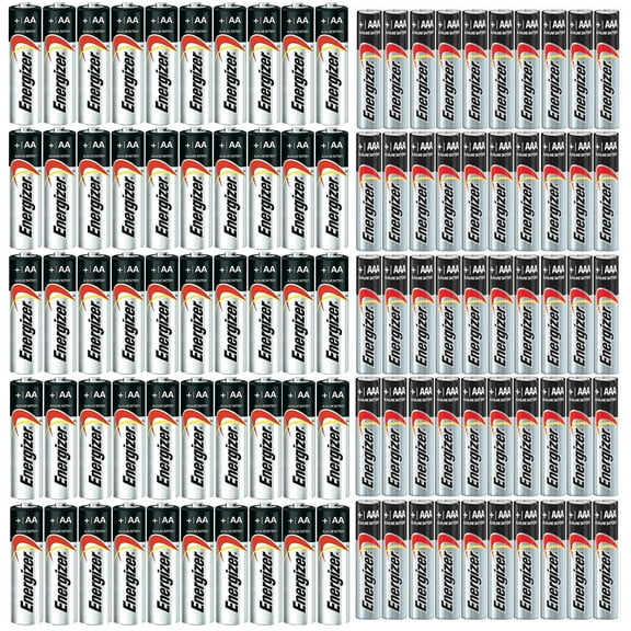 COMBO 50x AA + 50x AAA Energizer Max Alkaline E91/E92 Batteries Made in USA Exp. 2023 or later ((Bulk Packaging)