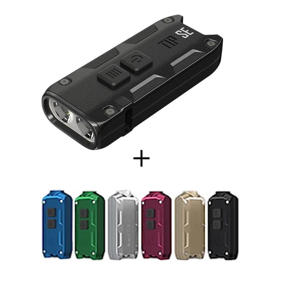 COMBO: NITECORE TIP SE Black Dual-Core Metallic Keychain Light -700 Lumensw/ Nitecore TIP Keychain light -360 Lumens (Random Color)