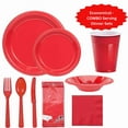 thumbnail image 1 of COMBO-PARTY SET: GOLD -1676 PCS Complete Disposable Dining Solution for Your Event: 200-Servings, 1 of 9