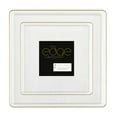 thumbnail image 1 of COMBO SET The Edge Collection 10.75" & 7.75" Square Clear With Gold Rim Plastic Dinnerware:20CT, 1 of 5