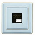 thumbnail image 1 of COMBO SET The Edge Collection 10.75" & 7.75" Square Transparent Blue With Gold Rim Plastic Dinnerware:20CT, 1 of 5