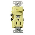thumbnail image 1 of COMBO SWITCH 3 WAY AND 2 POLE RECEPTACLE 15 AMP IVORY, 1 of 1