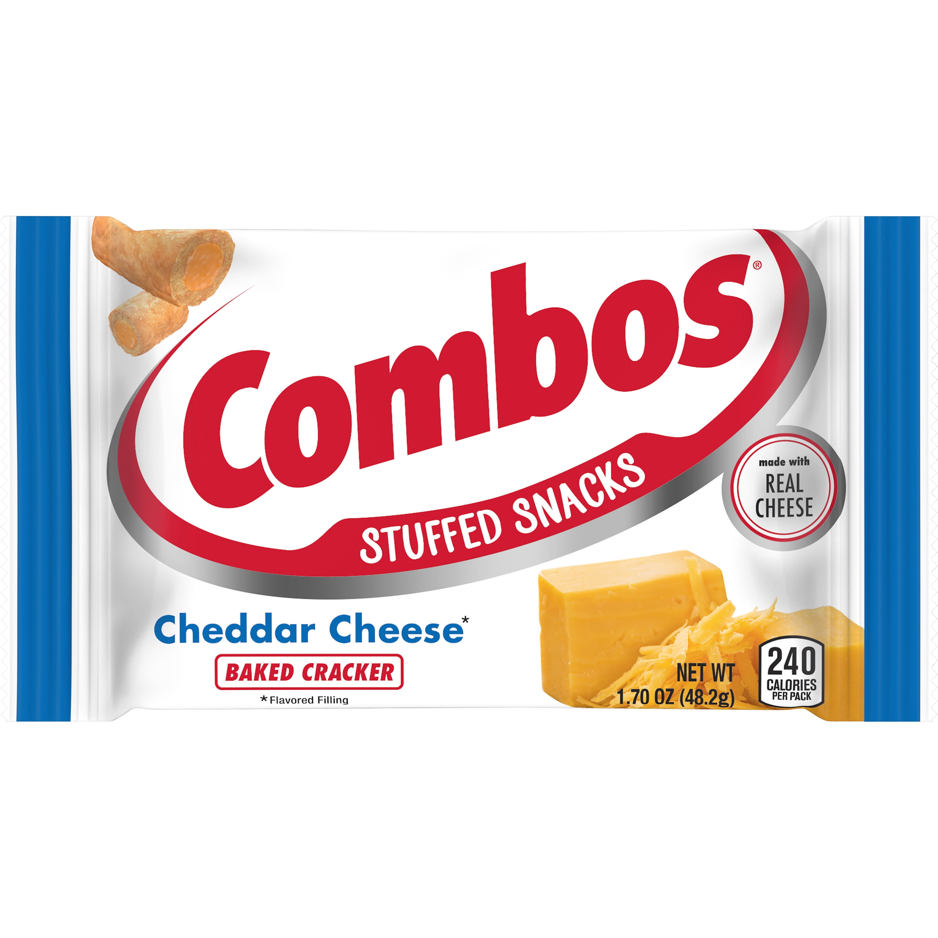 Combos Cheddar Cheese Cracker Baked Snacks 1.7 oz, 18 Pack
