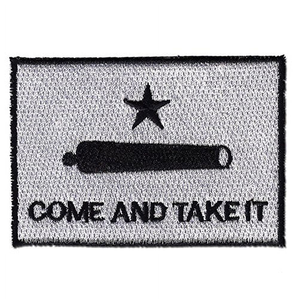 COME AND TAKE IT FLAG 3.5" x 2.5" Logo Sew Ironed On Badge Embroidery