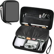 Magic Mouse Case for MacBook Pro Charger and Apple Pencil Fake, Travel Accessories Case for Power Bank, Charging Cords, Earphones, Flash Drive, USB Cable- Black