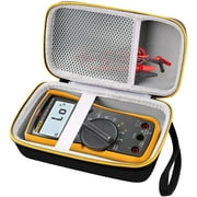 Multimeter Case for Fluke 117/ 115/ 116 Digital Multimeters, Protective Carrying Storage Bag with Accessories Mesh Pocket-Black