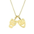 thumbnail image 1 of COMEDY & TRAGEDY MASKS (SOCK & BUSKIN) PENDANT NECKLACE IN YELLOW GOLD :  10K  Pendant with 18" chain, 1 of 1
