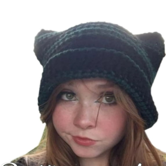 COMEET Beanie Hat, Girl Y2K-theme Party Hat Knitted Hat Balaclava-hat Thicken Devil Hat Cat Ear Hat Photo