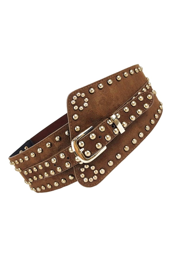 Belt, Pin Buckle Waist Belt for Women Ladies Underbust Corset Fashion Female Stretch Waist Strap with Rivet for Prom Party