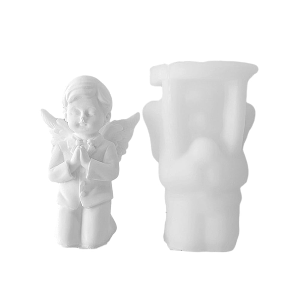 COMEET Candle Moulds, 3D Prayer Girl Silicone Fondant Mold Epoxy Resin Mold Pottery Plaster Chocolate Cake Decoration Kitchen Baking