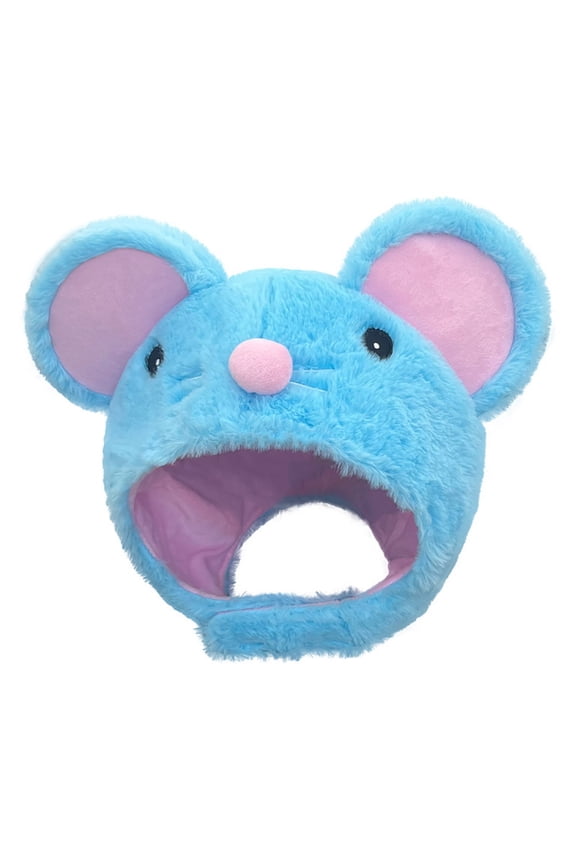 Cartoon Mouses Hat, Cartoon Blue Mouse Hat Adjustable Warm Hat Unisex Fashion Cold Weather Hat for Various Ages