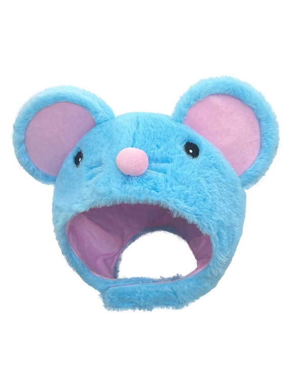 Cartoon Mouses Hat, Cartoon Blue Mouse Hat Adjustable Warm Hat Unisex Fashion Cold Weather Hat for Various Ages