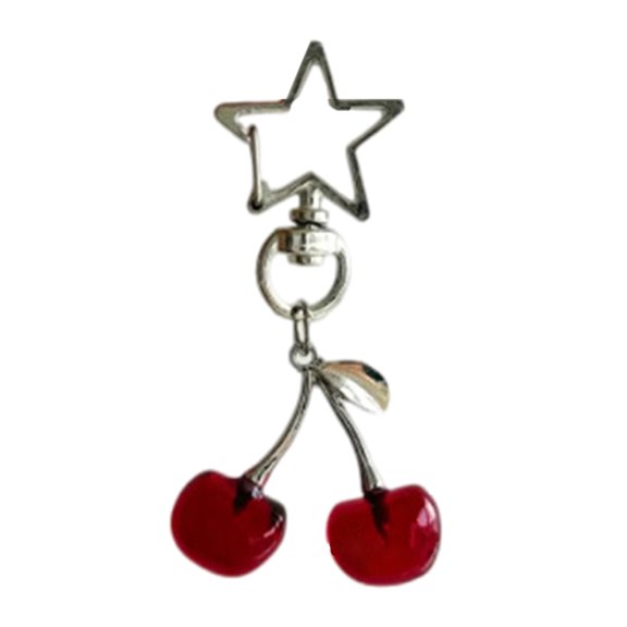 COMEET Cherry Keychain, Lovely Cherries Keychain Bag Charm Fashion Accessory Pendant Sweet Aesthetic Bag Accessory for Trendy Women