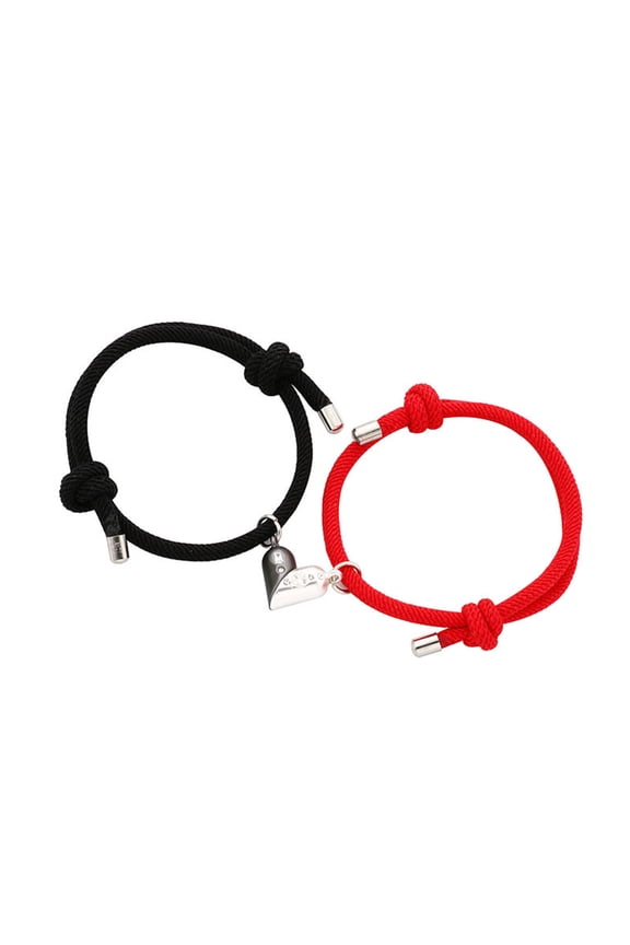 Couple Bracelet,Attractive Handmade Heart Shape Couple Women Lover's Couple Charm Female Male Paired Friendship Jewelry