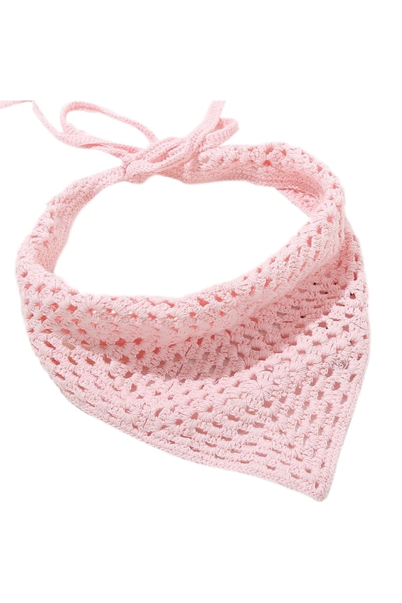 Crocheted Headscarf, Knitted Headband for Women Stretch Turban Solid Color Crocheted Ethnic Tie Head Wrap Headband