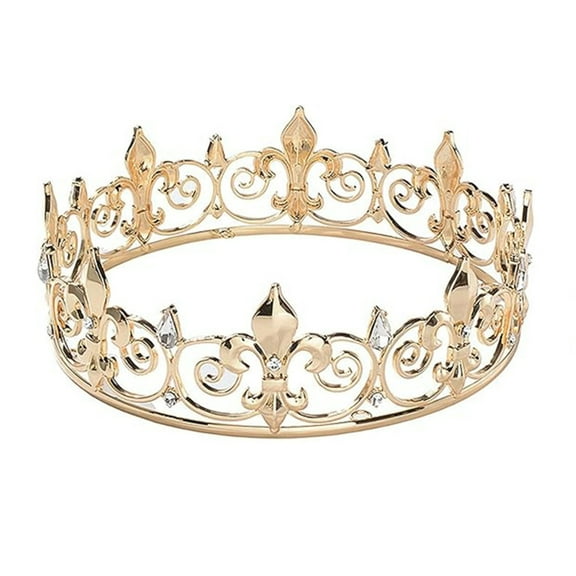 COMEET Crowns, Blingbling Hair Hoop Men Birthday Party Elegant Cake Water Drop Crystal King Headwear Costume