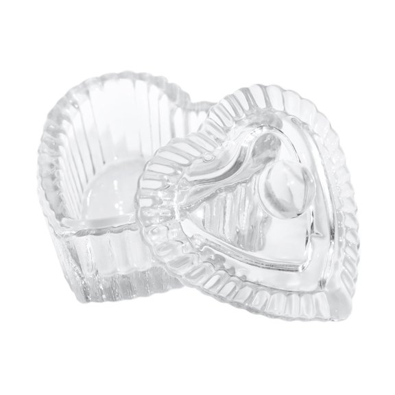COMEET Dappen Dish, Heart Shaped Nails Art Glass Dappen Dish Crystal Glass Cup with Lid Liquids Crystal Cup Crystal Bowl