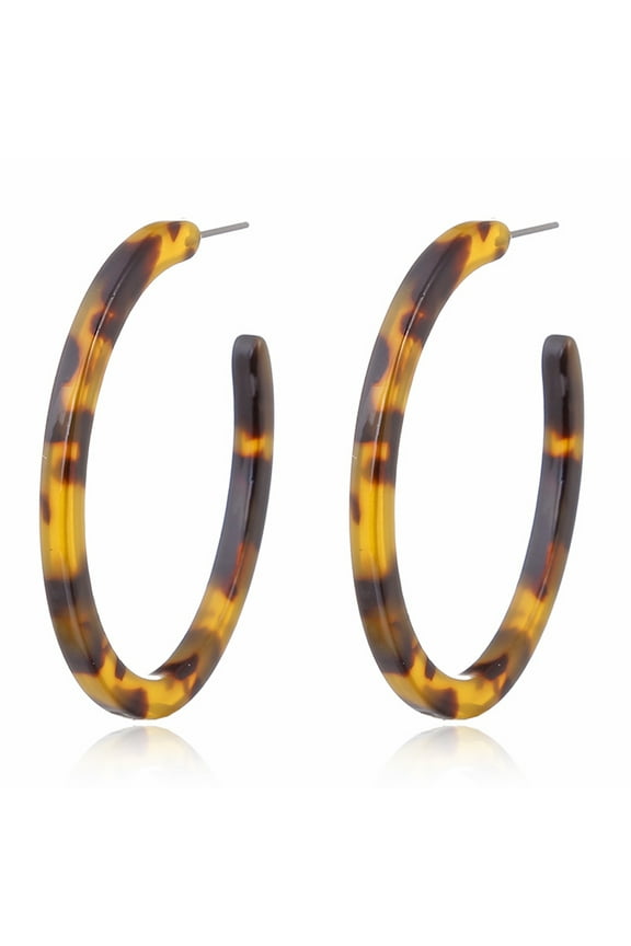 Ear Stud,Gorgeous Marbled C-shaped Earrings Vintage Leopard Round Hoop Earrings Jewelry Anniversary for Boyfriend Girlfriend