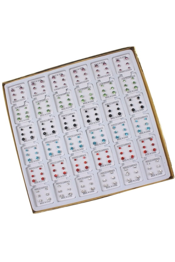 Ear Studs,108 Pairs Studs Earrings Fashionable Ear Jewelry Fashion Ear Studs Crystal Texture Suitable for Various Occasion