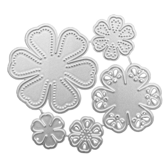 COMEET Embossing Die Cuts,Metal Cutting Dies Five-in-one 6-petal Flower Die Cut Mold Decoration Craft Mold for Scrapbook