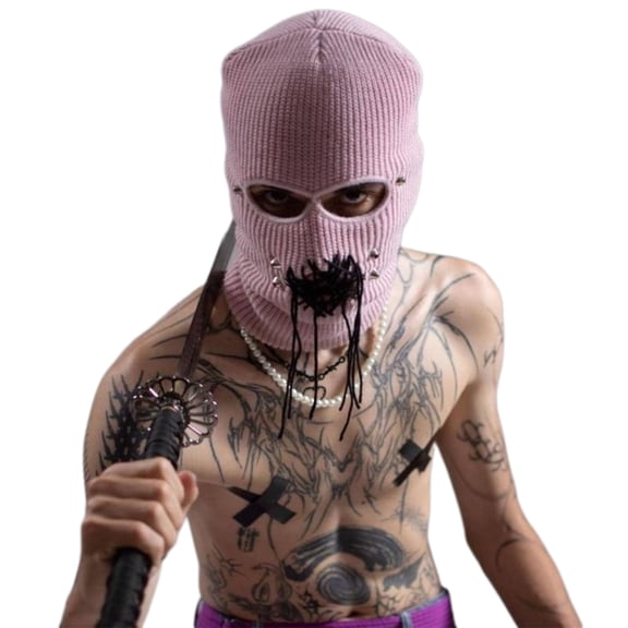 COMEET Knittinf Hat, Halloween Knit Scary Teeth Robber Head Covering Party Holiday Winter Warm Hat Full-Head