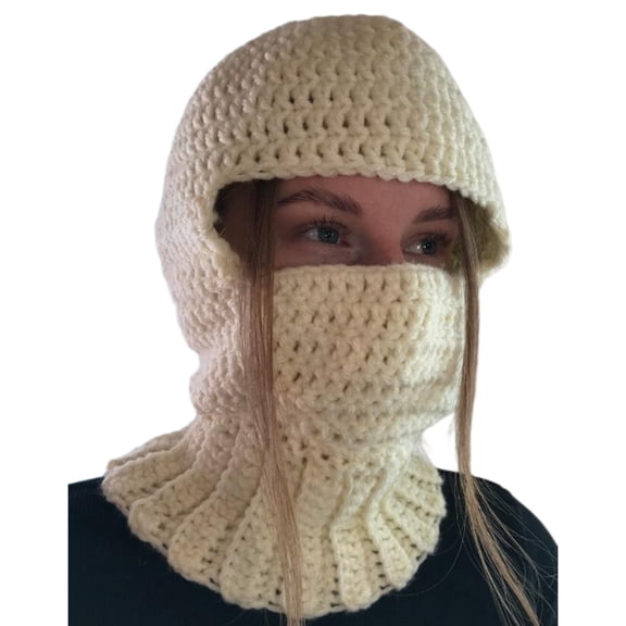 COMEET Knitting Hat, Halloween Knit Color Blocks Specter Party Holiday Winter Warm Hat Full-Head Specter Theme for Teens