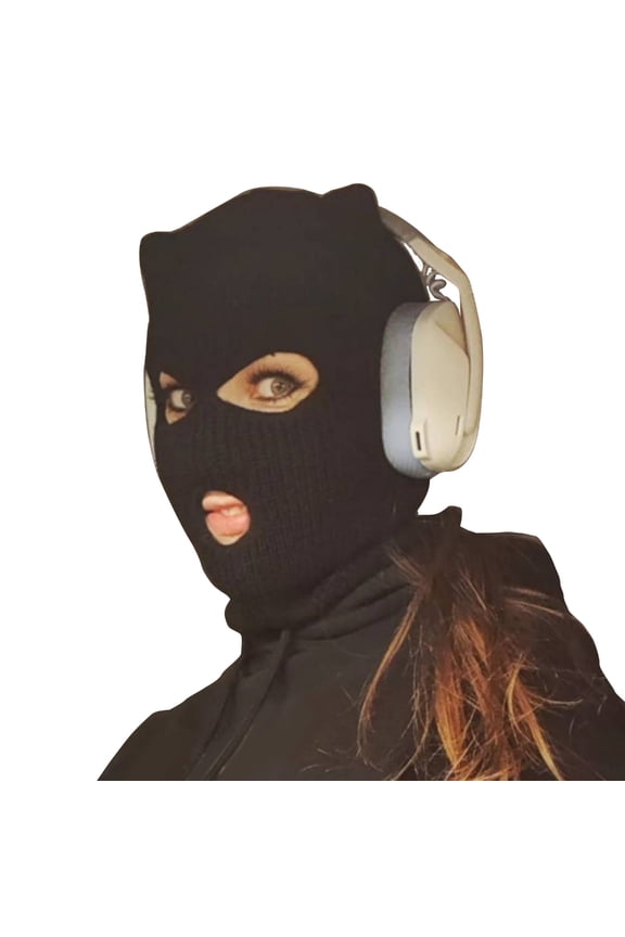 Knitting Hat, Halloween Knit Rivets Robber Head Covering Party Holiday Winter Warm Hat Full-Head