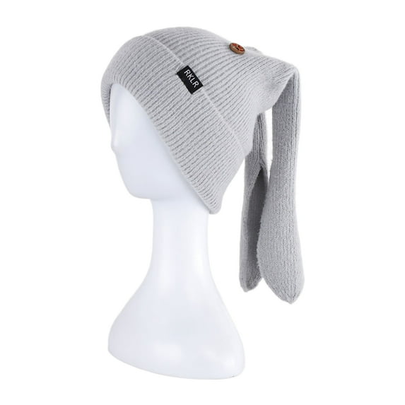 COMEET Knitting Hat, Hat Long Ears Photo Props New Year Thick Winter Hat Adults Kids Knitted Ears