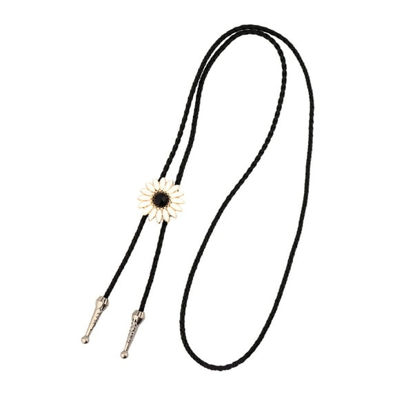 COMEET Necktie, Colorful Flower&Gemstones Buckle Tie for Women Bride Wedding Necklace Western Necktie Tie for Shirt