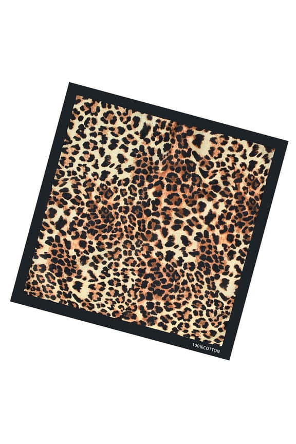 Paisley Bandana, 21'' Leopards Pattern Bandana Head Scarf for Women Male Square Turbans Head Scarf Colorful Head Wrap Headwear