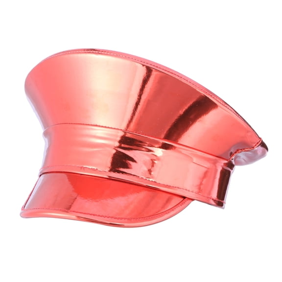 COMEET Party Hat, PatentLeather Hat for Women Novelty Party Hat Captain for Stage Club Bachelorette Party