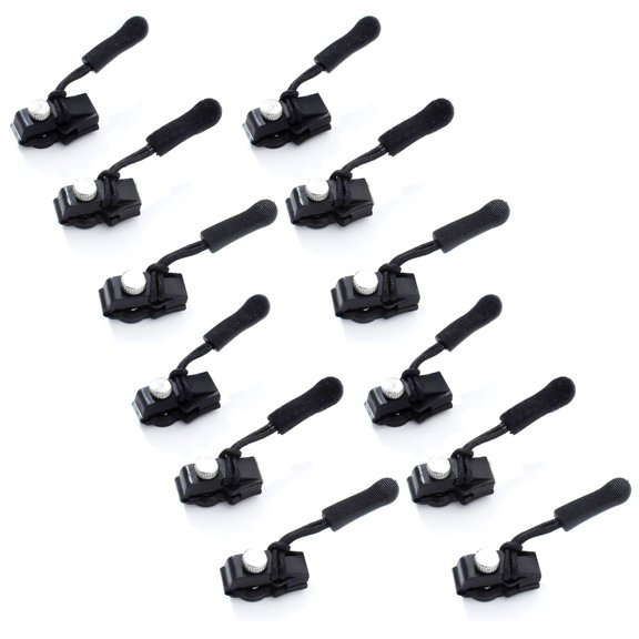 COMEET Replaceable Clasps, 6/12Pcs Adjustable Zippers Repair Tool Easy Install Zippers Fixer for Clothing Wetsuits Bags Backpacks Purse Wallet