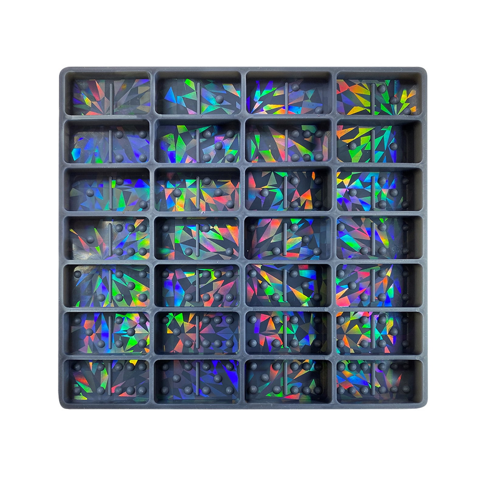 COMEET Resin Pattern,Light and Shadows Epoxy Resin Molds Holographics Dominos Game Silicone Molds for Ornaments Resin Art