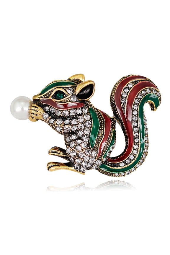 Squirrel Brooch,Christmas Brooch Pin Cartoon Badges Brooch Pins Jewelry for Clothing Bags Hat Accessory
